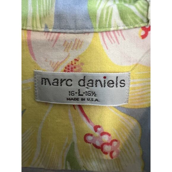 Vintage Marc Daniels Men's Large Hawaiian Shirt Short Sleeve Single Stitch - Picture 6 of 10